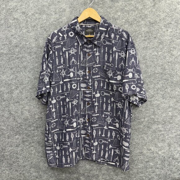 Quiksilver Waterman Men's Button-Up Shirt Casual Relaxed, Boating Pattern, XL - Picture 1 of 11